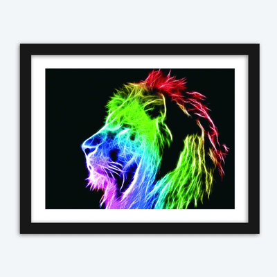 Neon Rainbow Lion