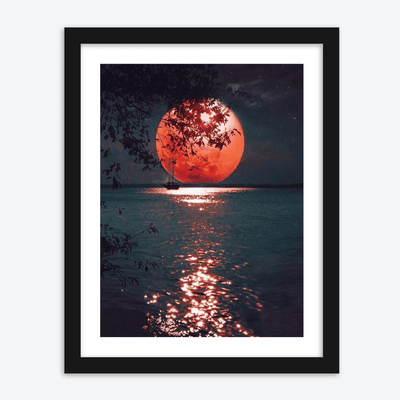 Red Moon Reflection