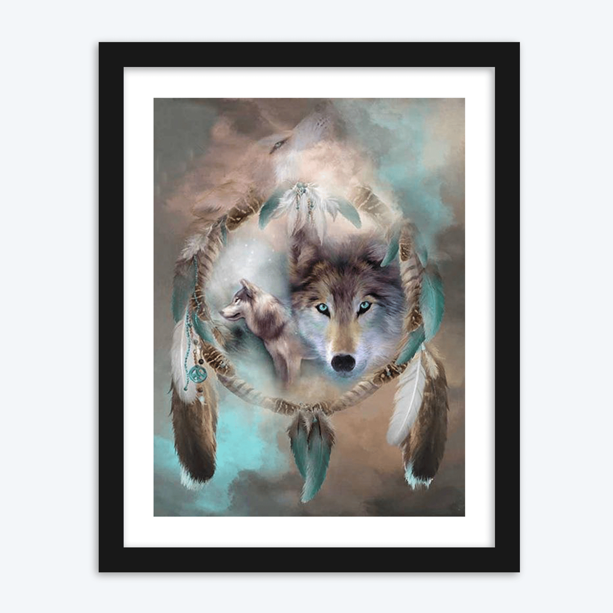 Wolf With Dream Catcher Diamond Painting 